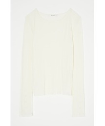 MOUSSY | SHEER RIB CREW NECK トップス(Tシャツ/カットソー)