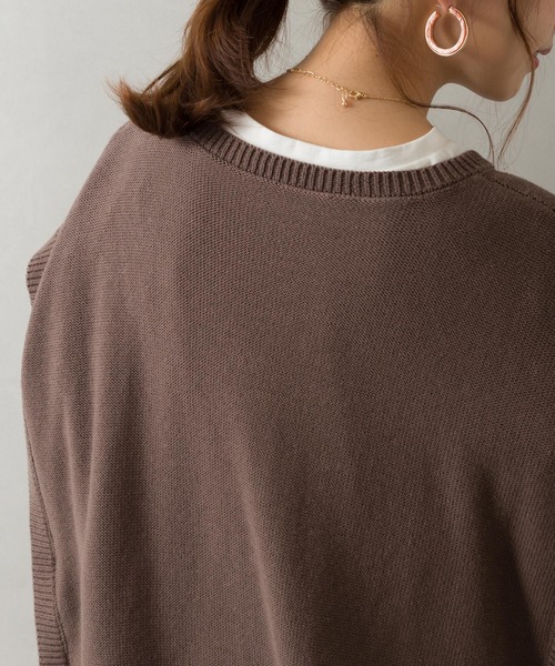 SpRay（スプレイ）の「サイドリボンニットベスト（ベスト・レディース・ブルー/ブラック/モカ/チャコールグレー/グレイッシュベージュ・FREE）」の15枚目の写真