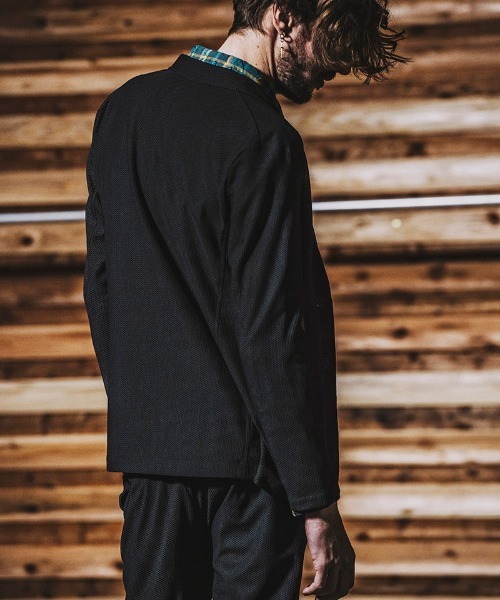 NO ID.(ノーアイディ)の「mj7811- メッシュジャージー2B-JKT ジャケット(テーラードジャケット・メンズ・ネイビー/ブラック・1/2)」の6枚目の写真