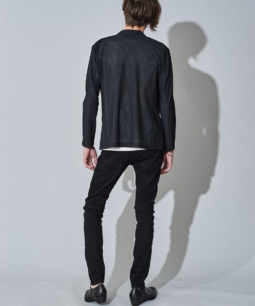 NO ID.(ノーアイディ)の「mj7811- メッシュジャージー2B-JKT ジャケット(テーラードジャケット・メンズ・ネイビー/ブラック・1/2)」の19枚目の写真