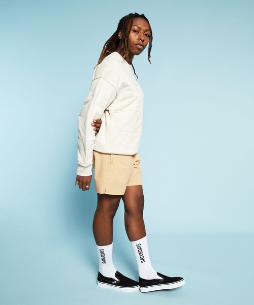 Saturdays NYC（サタデーズ ニューヨークシティ ）の「Flynn Quilted Crew（スウェット・メンズ・グレー/オリーブ/ネイビー・L/M/S/XL/X-SMALL）」の2枚目の写真