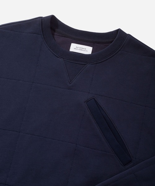 Saturdays NYC（サタデーズ ニューヨークシティ ）の「Flynn Quilted Crew（スウェット・メンズ・グレー/オリーブ/ネイビー・L/M/S/XL/X-SMALL）」の5枚目の写真