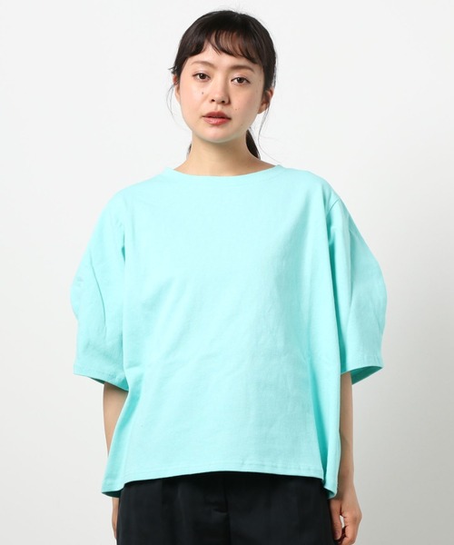 ABITOKYO(アビトーキョー)の「五分袖ボリュームスリーブビックTee(Tシャツ/カットソー・レディース・ホワイト/ブラック/ライトグリーン/ピンク/サックスブルー/ネイビー/ライトグレー/ダークグレー・FREE)」の6枚目の写真