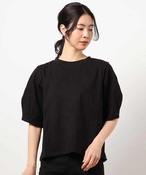 ABITOKYO(アビトーキョー)の「五分袖ボリュームスリーブビックTee(Tシャツ/カットソー・レディース・ホワイト/ブラック/ライトグリーン/ピンク/サックスブルー/ネイビー/ライトグレー/ダークグレー・FREE)」の3枚目の写真