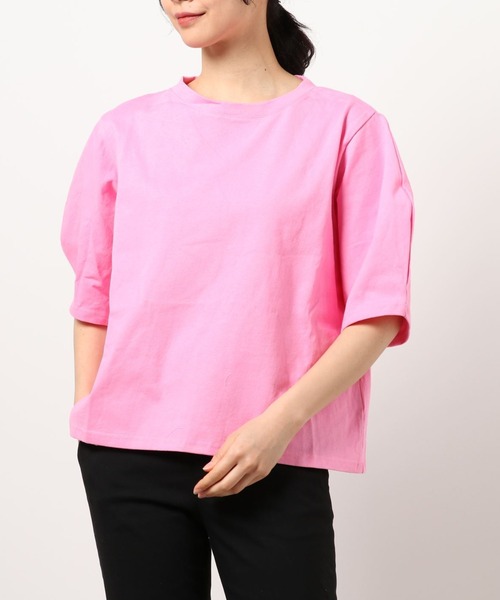 ABITOKYO(アビトーキョー)の「五分袖ボリュームスリーブビックTee(Tシャツ/カットソー・レディース・ホワイト/ブラック/ライトグリーン/ピンク/サックスブルー/ネイビー/ライトグレー/ダークグレー・FREE)」の14枚目の写真