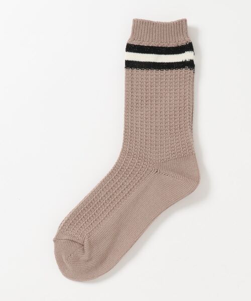 Samansa Mos2(サマンサ モスモス)の「ライン入りワッフルソックス(ソックス/靴下・レディース・ミント/モカ/キナリ・フリ-)」の2枚目の写真