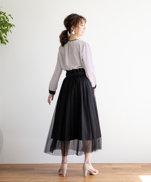 White Collection(ホワイトコレクション)の「【2021SS新作】チュール重ねボリュームスカート(スカート・レディース・アイボリー/ブラック/ライトベージュ・FREE)」の15枚目の写真