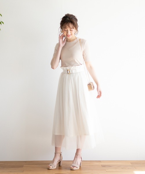 White Collection(ホワイトコレクション)の「【2021SS新作】チュール重ねボリュームスカート(スカート・レディース・アイボリー/ブラック/ライトベージュ・FREE)」の11枚目の写真