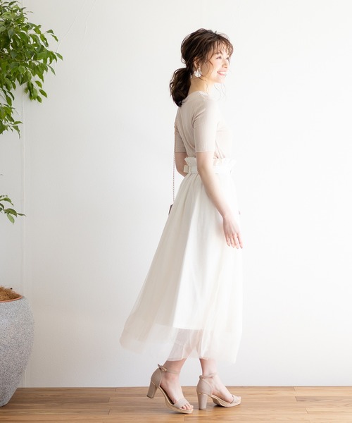 White Collection(ホワイトコレクション)の「【2021SS新作】チュール重ねボリュームスカート(スカート・レディース・アイボリー/ブラック/ライトベージュ・FREE)」の13枚目の写真