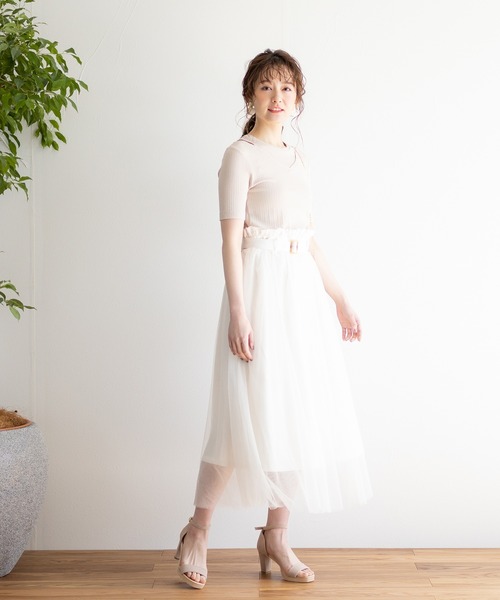 White Collection(ホワイトコレクション)の「【2021SS新作】チュール重ねボリュームスカート(スカート・レディース・アイボリー/ブラック/ライトベージュ・FREE)」の21枚目の写真