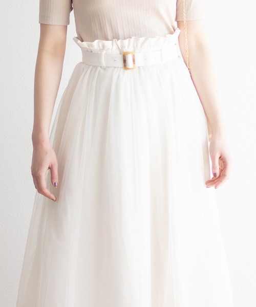 White Collection(ホワイトコレクション)の「【2021SS新作】チュール重ねボリュームスカート(スカート・レディース・アイボリー/ブラック/ライトベージュ・FREE)」の6枚目の写真