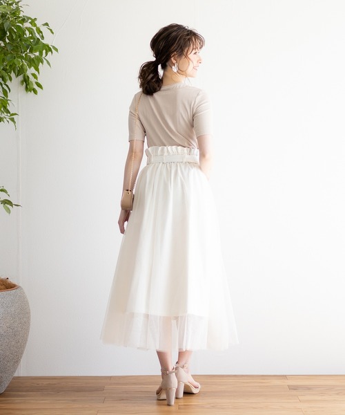 White Collection(ホワイトコレクション)の「【2021SS新作】チュール重ねボリュームスカート(スカート・レディース・アイボリー/ブラック/ライトベージュ・FREE)」の18枚目の写真