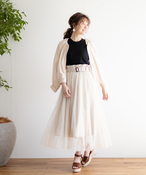 White Collection(ホワイトコレクション)の「【2021SS新作】チュール重ねボリュームスカート(スカート・レディース・アイボリー/ブラック/ライトベージュ・FREE)」の19枚目の写真