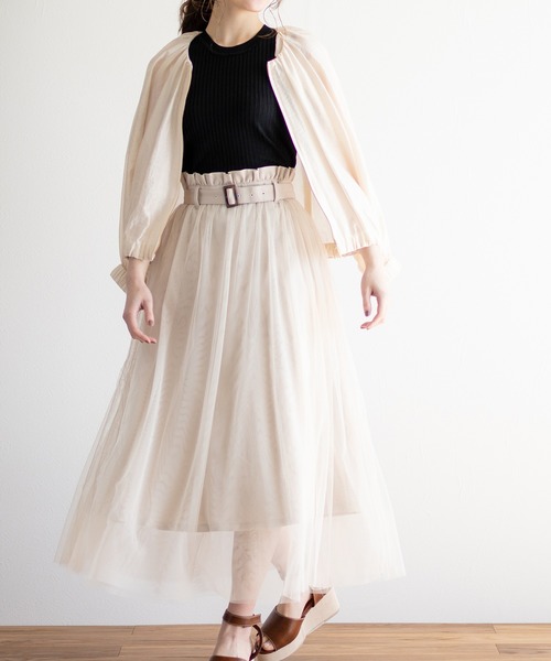 White Collection(ホワイトコレクション)の「【2021SS新作】チュール重ねボリュームスカート(スカート・レディース・アイボリー/ブラック/ライトベージュ・FREE)」の16枚目の写真