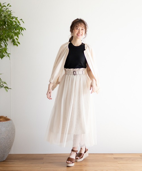 White Collection(ホワイトコレクション)の「【2021SS新作】チュール重ねボリュームスカート(スカート・レディース・アイボリー/ブラック/ライトベージュ・FREE)」の14枚目の写真