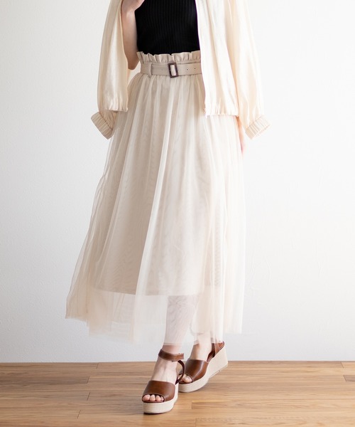 White Collection(ホワイトコレクション)の「【2021SS新作】チュール重ねボリュームスカート(スカート・レディース・アイボリー/ブラック/ライトベージュ・FREE)」の10枚目の写真