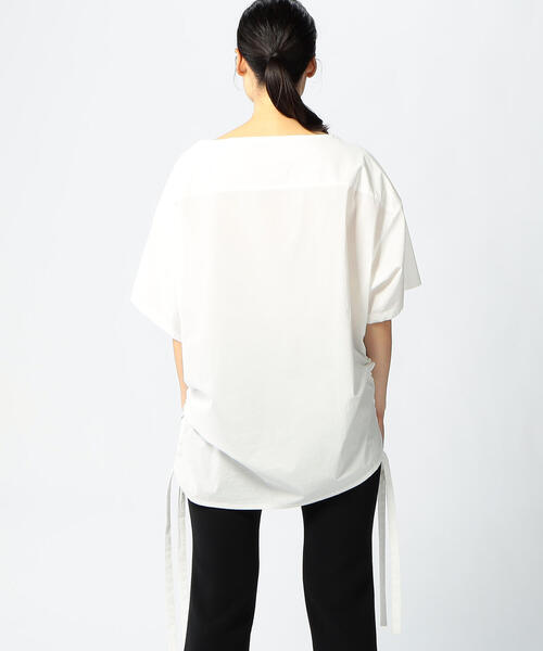 EDITION（エディション）の「【WEB限定】ORGANIC TYPEWRITER サイドギャザープルオーバー（シャツ/ブラウス・レディース・ホワイト/ブラック・FREE）」の5枚目の写真