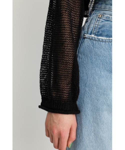 SLY（スライ）の「MESH YARN/CROP C/D メッシュ ヤーン カーディガン（カーディガン/ボレロ・レディース・ブラック/ブラウン/オレンジ・FREE）」の19枚目の写真