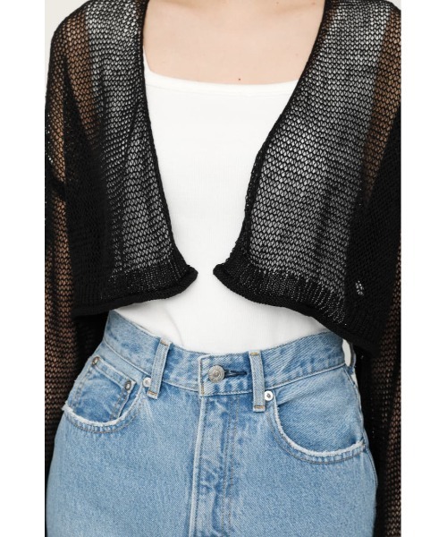 SLY（スライ）の「MESH YARN/CROP C/D メッシュ ヤーン カーディガン（カーディガン/ボレロ・レディース・ブラック/ブラウン/オレンジ・FREE）」の22枚目の写真