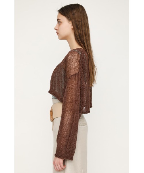 SLY（スライ）の「MESH YARN/CROP C/D メッシュ ヤーン カーディガン（カーディガン/ボレロ・レディース・ブラック/ブラウン/オレンジ・FREE）」の8枚目の写真