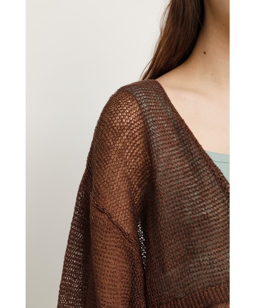 SLY（スライ）の「MESH YARN/CROP C/D メッシュ ヤーン カーディガン（カーディガン/ボレロ・レディース・ブラック/ブラウン/オレンジ・FREE）」の11枚目の写真