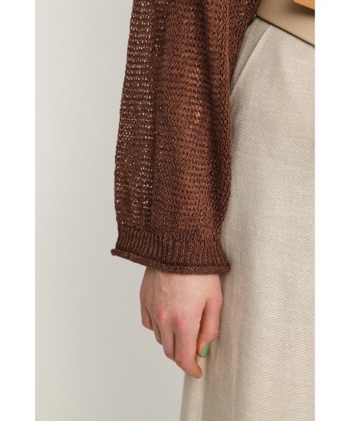 SLY（スライ）の「MESH YARN/CROP C/D メッシュ ヤーン カーディガン（カーディガン/ボレロ・レディース・ブラック/ブラウン/オレンジ・FREE）」の20枚目の写真