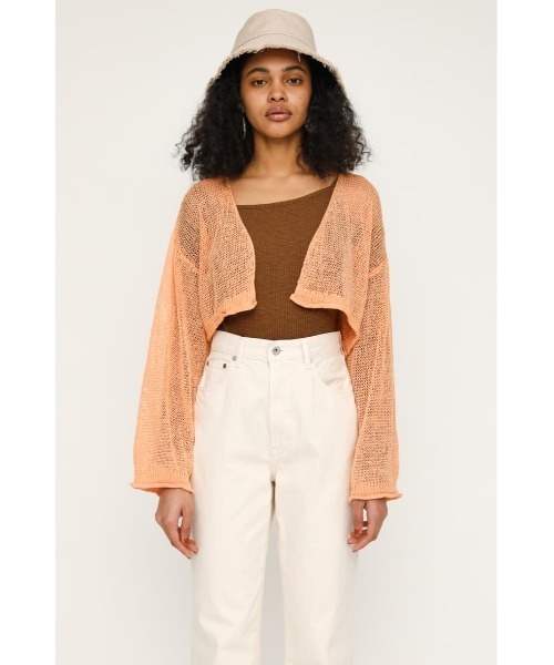 SLY（スライ）の「MESH YARN/CROP C/D メッシュ ヤーン カーディガン（カーディガン/ボレロ・レディース・ブラック/ブラウン/オレンジ・FREE）」の18枚目の写真
