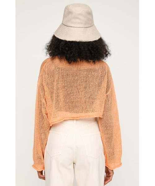 SLY（スライ）の「MESH YARN/CROP C/D メッシュ ヤーン カーディガン（カーディガン/ボレロ・レディース・ブラック/ブラウン/オレンジ・FREE）」の6枚目の写真