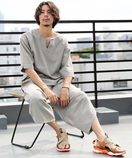 ８(eight)（エイト）の「綿麻サルエルクロップドパンツ（セットアップ可能）（その他パンツ・メンズ・ブラック/サンドベージュ/ブラウン系その他/ブルー系その他・MEDIUM/LARGE）」の8枚目の写真