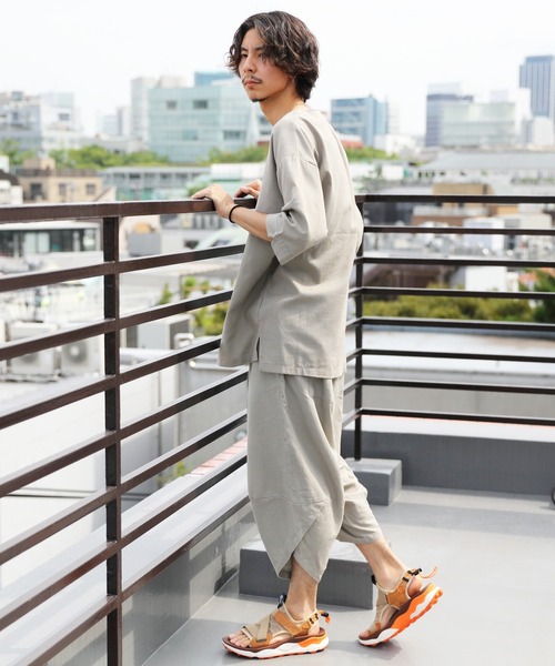 8(eight)（エイト）の「綿麻サルエルクロップドパンツ（セットアップ