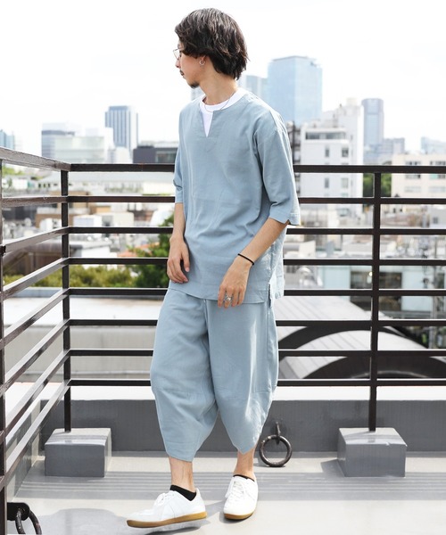 ８(eight)（エイト）の「綿麻サルエルクロップドパンツ（セットアップ可能）（その他パンツ・メンズ・ブラック/サンドベージュ/ブラウン系その他/ブルー系その他・MEDIUM/LARGE）」の20枚目の写真