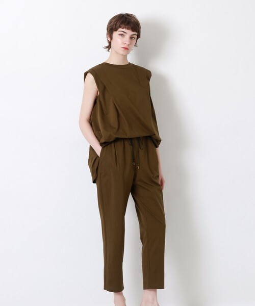 LOVELESS（ラブレス）の「カットコンビジャンプスーツ（つなぎ/オールインワン・レディース・ブラック/グリーン系その他3/グリーン系その他7・36）」の3枚目の写真