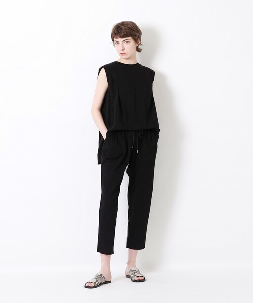 LOVELESS（ラブレス）の「カットコンビジャンプスーツ（つなぎ/オールインワン・レディース・ブラック/グリーン系その他3/グリーン系その他7・36）」の4枚目の写真