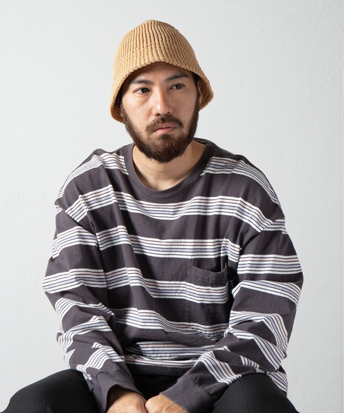RACAL（ラカル）の「Paper Blend Knit Bucket Hat / ペーパーブレンドニットバケットハット（ニットキャップ/ビーニー・メンズ・オフホワイト/ブラック/ラベンダー/グレー/ベージュ・FREE）」の9枚目の写真