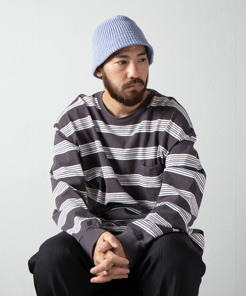 RACAL（ラカル）の「Paper Blend Knit Bucket Hat / ペーパーブレンドニットバケットハット（ニットキャップ/ビーニー・メンズ・オフホワイト/ブラック/ラベンダー/グレー/ベージュ・FREE）」の13枚目の写真