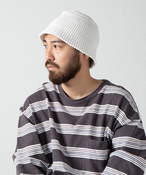 RACAL（ラカル）の「Paper Blend Knit Bucket Hat / ペーパーブレンドニットバケットハット（ニットキャップ/ビーニー・メンズ・オフホワイト/ブラック/ラベンダー/グレー/ベージュ・FREE）」の15枚目の写真
