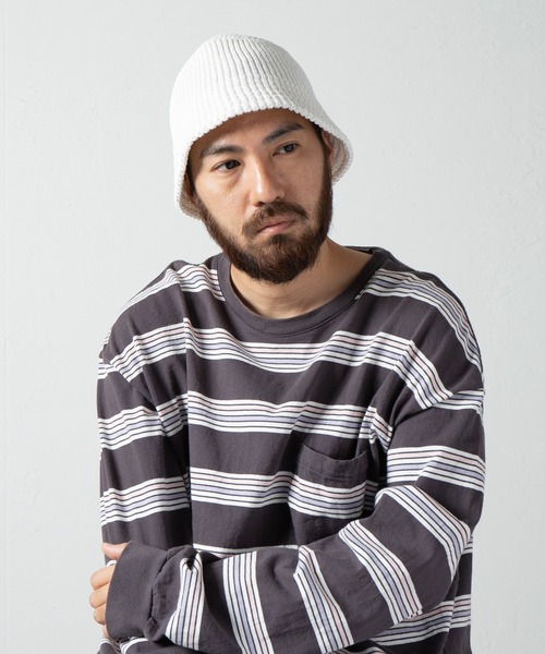 RACAL（ラカル）の「Paper Blend Knit Bucket Hat / ペーパーブレンドニットバケットハット（ニットキャップ/ビーニー・メンズ・オフホワイト/ブラック/ラベンダー/グレー/ベージュ・FREE）」の10枚目の写真