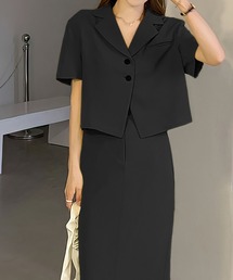 me+em select | 【セットアップ】ショートジャケット+ナロースカート SET(セットアップ)