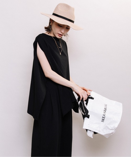 ELVENCE DEUX(エルベンスドゥ)の「キレイメポンチョ【SETUP可】(Tシャツ/カットソー・レディース・ブラック/ベージュ/ピンク/モカ/グリーン・FREE)」の6枚目の写真