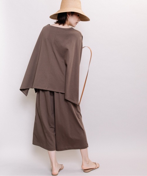 ELVENCE DEUX(エルベンスドゥ)の「キレイメポンチョ【SETUP可】(Tシャツ/カットソー・レディース・ブラック/ベージュ/ピンク/モカ/グリーン・FREE)」の21枚目の写真