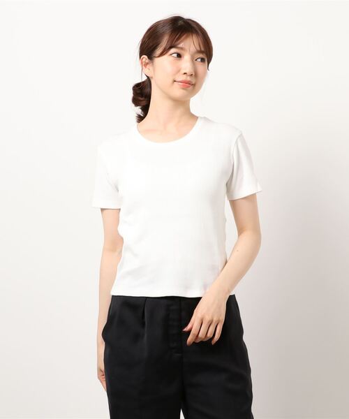 Oriens JOURNAL STANDARD(オリエンス ジャーナルスタンダード)の「ミニリブTシャツ(Tシャツ/カットソー・レディース・グリーン系その他/ホワイト/ネイビー/パープル系その他/イエロー系その他・FREE)」の14枚目の写真