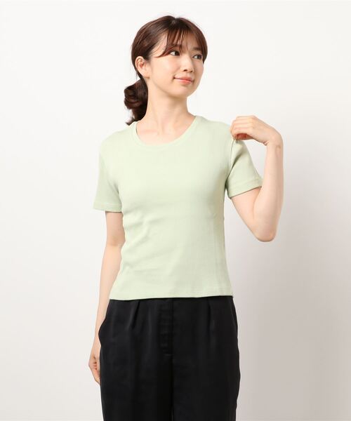 Oriens JOURNAL STANDARD(オリエンス ジャーナルスタンダード)の「ミニリブTシャツ(Tシャツ/カットソー・レディース・グリーン系その他/ホワイト/ネイビー/パープル系その他/イエロー系その他・FREE)」の17枚目の写真