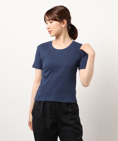 Oriens JOURNAL STANDARD(オリエンス ジャーナルスタンダード)の「ミニリブTシャツ(Tシャツ/カットソー・レディース・グリーン系その他/ホワイト/ネイビー/パープル系その他/イエロー系その他・FREE)」の8枚目の写真