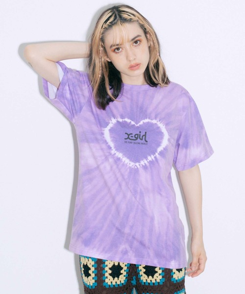 X-girl（エックスガール）の「HEART TIE-DYE S/S TEE/ハート