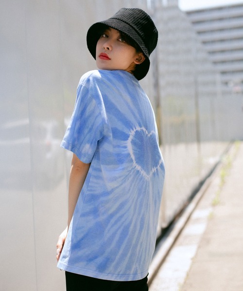 X-girl（エックスガール）の「HEART TIE-DYE S/S TEE/ハート タイダイT