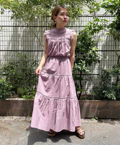 MAJESTIC LEGON(マジェスティックレゴン)の「ハシゴレースティアードスカート(スカート・レディース・パープル/オフホワイト/ブラック・SMALL/MEDIUM)」の16枚目の写真