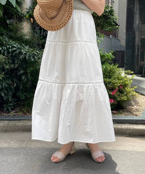 MAJESTIC LEGON(マジェスティックレゴン)の「ハシゴレースティアードスカート(スカート・レディース・パープル/オフホワイト/ブラック・SMALL/MEDIUM)」の19枚目の写真