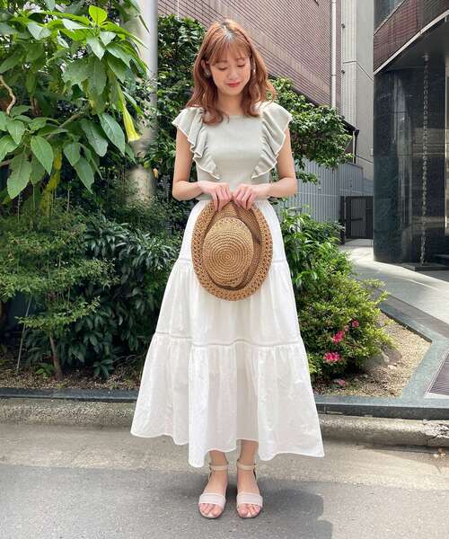 MAJESTIC LEGON(マジェスティックレゴン)の「ハシゴレースティアードスカート(スカート・レディース・パープル/オフホワイト/ブラック・SMALL/MEDIUM)」の22枚目の写真