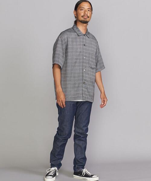 BEAUTY&YOUTH UNITED ARROWS（ビューティーアンドユースユナイテッドアローズ）の「BY ドビー チェック キャンプカラー シャツ（シャツ/ブラウス・メンズ・ダークブラウン/ダークグレー・SMALL/MEDIUM/LARGE/X-LARGE）」の7枚目の写真