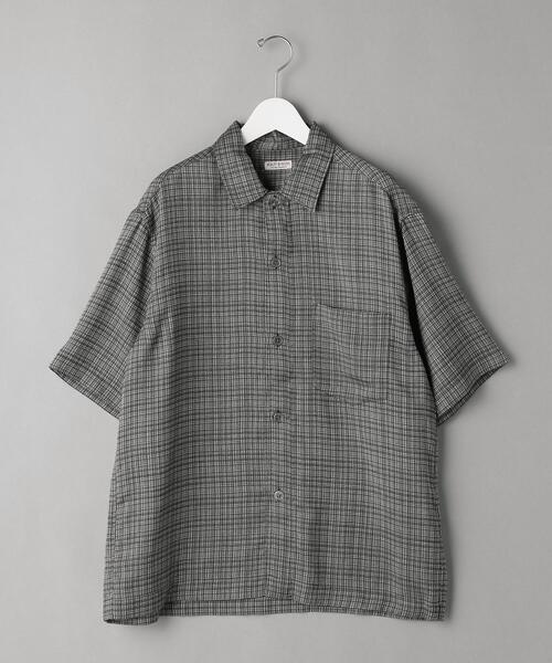 BEAUTY&YOUTH UNITED ARROWS（ビューティーアンドユースユナイテッドアローズ）の「BY ドビー チェック キャンプカラー シャツ（シャツ/ブラウス・メンズ・ダークブラウン/ダークグレー・SMALL/MEDIUM/LARGE/X-LARGE）」の9枚目の写真